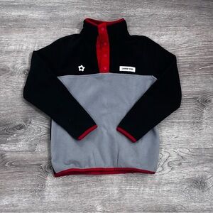 Lands' End Kids Anyweather Fleece Snap Neck Pullover Black, Gray, Red Soccer